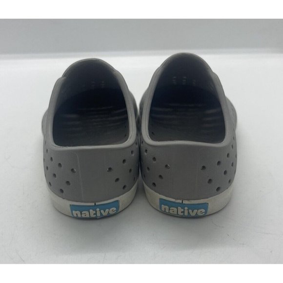 Native Jefferson Shoes Gray Slip On Water Sandals Sz C 6 Toddler Little Boy Girl - Picture 4 of 7